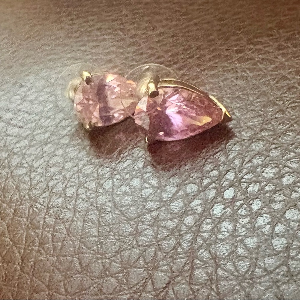 Gorgeous Teardrop Pink Sapphire Earrings in 10 K Gold.
